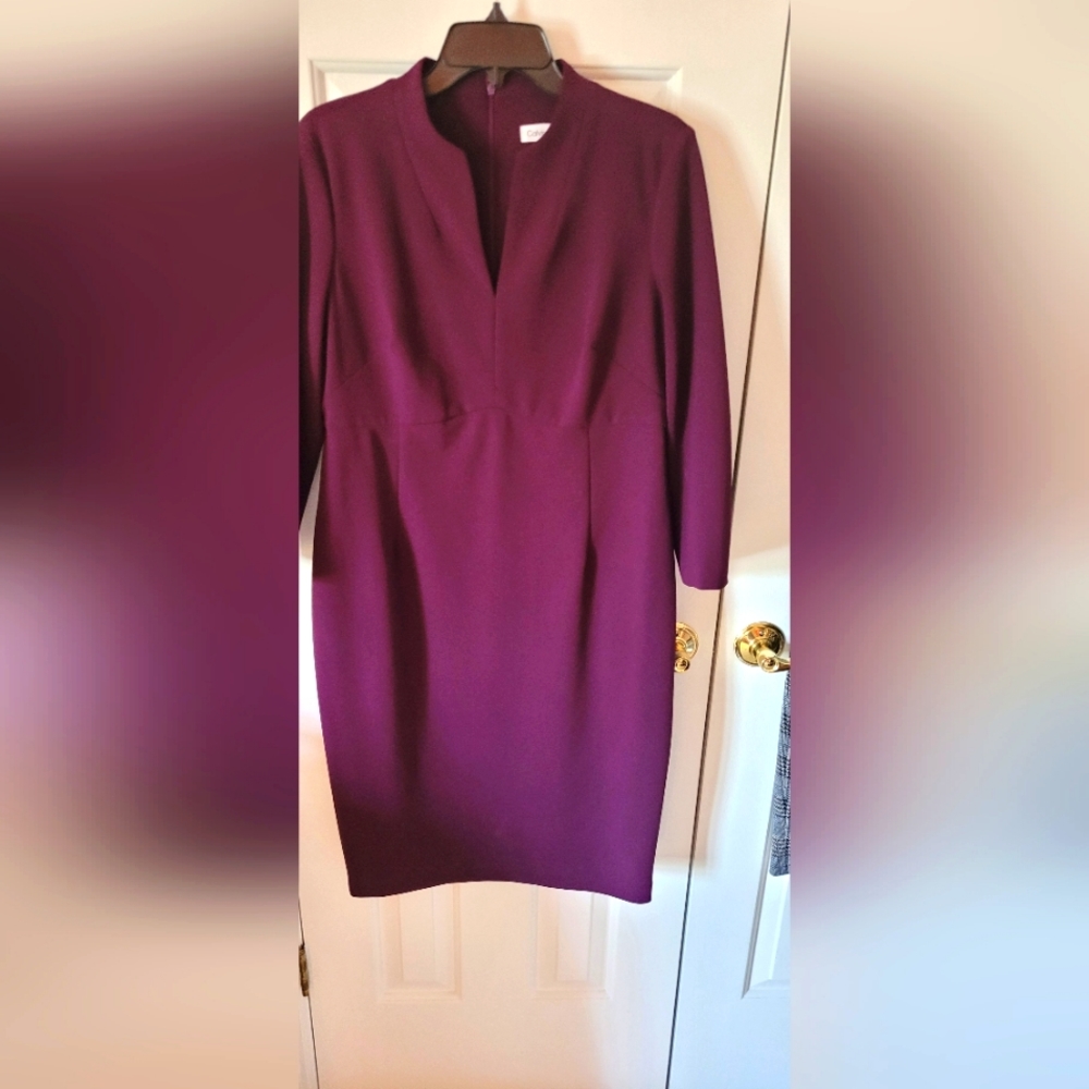 Calvin Klein Purple Crepe Dress, Size 13
